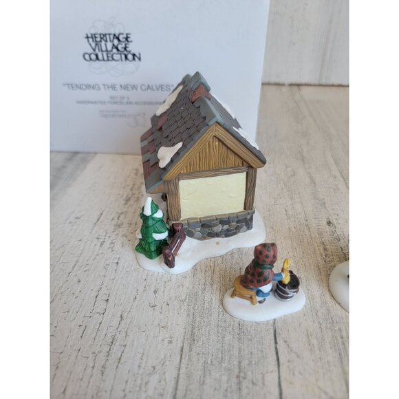 Dept 56 58395 tending the new calves village accessory xmas - Picture 8 of 9
